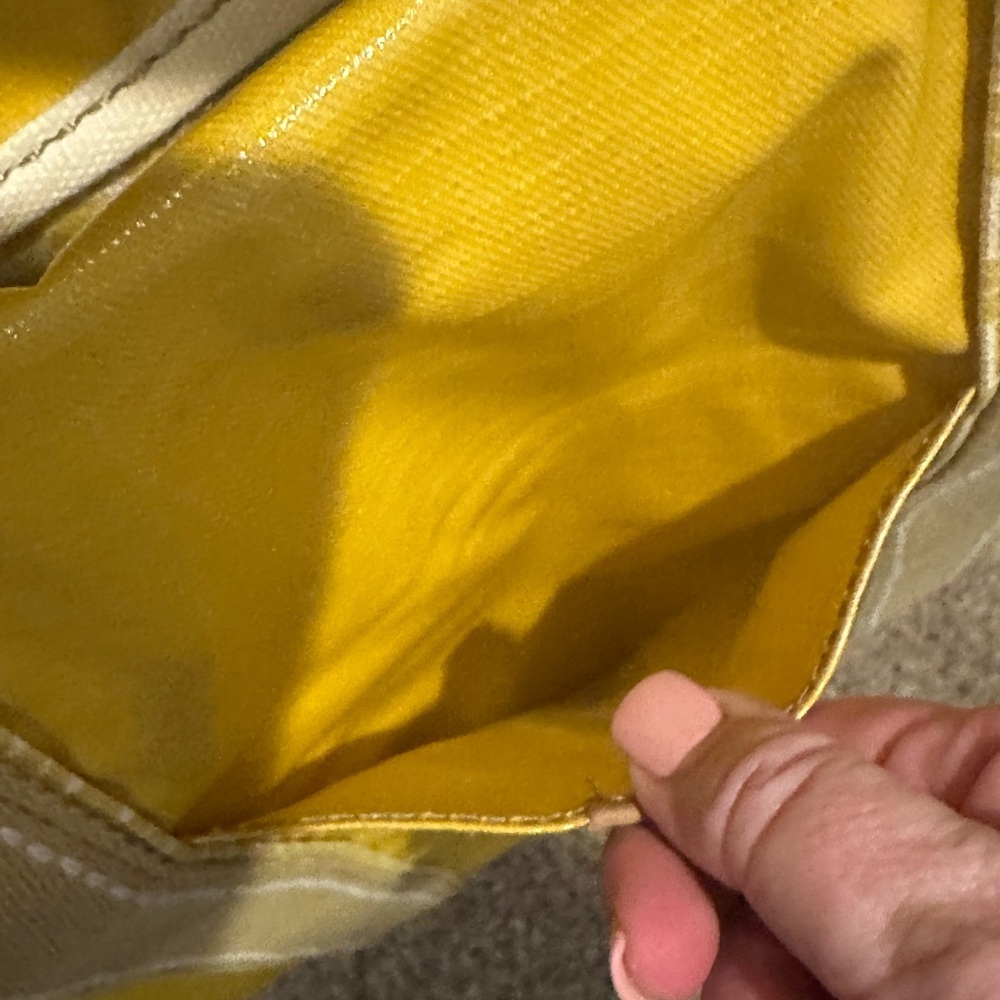 Fossil Yellow Canvas Tote With Detachable Small B… - image 4